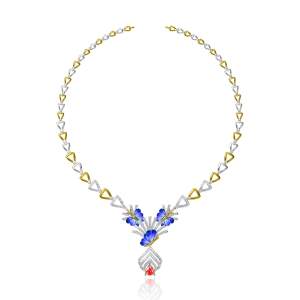 Beautifully Crafted Diamond Necklace in 18k Gold with Certified Diamonds - NCK1205P